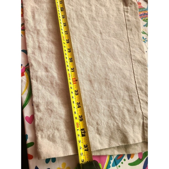 J Jill 100% Linen Pants Women XL Wide Leg Stretch Elastic Waist High Rise Ankle - Picture 5 of 7